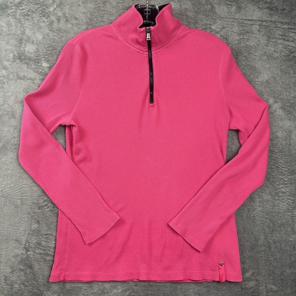 Lauren Ralph LRL Active Pullover Sweatshirt Women's XL Pink‎ 1/4 Zip Lightweight - Picture 1 of 11